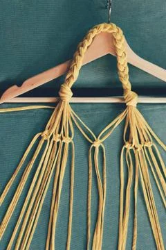Knots macrame hand made, conceptual background 스톡 사진