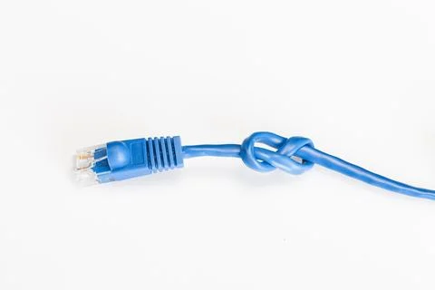 Knotted Network: Symbolizing Digital Connectivity Challenges Stock Photos