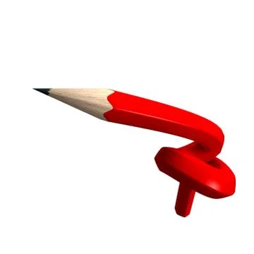Knotted red pencil Stock Illustration