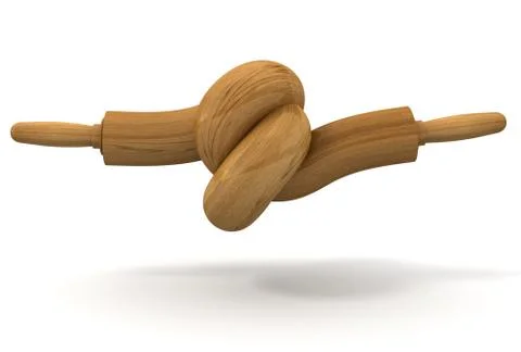 Knotted Rolling pin Stock Illustration