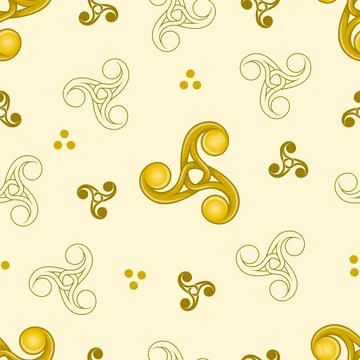 Knotted triskelion symbol pattern design Stock Illustration