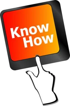 Know how knowledge or education concept with red button on computer keyboard Illustrazione stock
