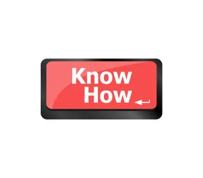 Know how knowledge or education concept with button on computer keyboard Illustrazione stock
