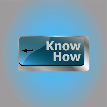 Know how knowledge or education concept with button on computer keyboard 스톡 일러스트