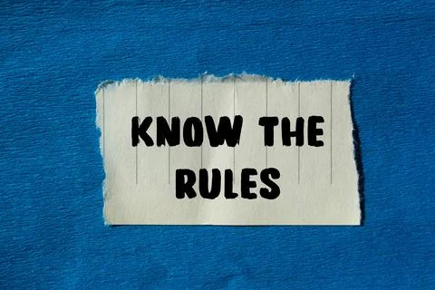 Know the rules message written on ripped torn paper background. Conceptual .. 写真素材