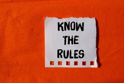 Know the rules message written on ripped torn paper background. Conceptual .. 写真素材