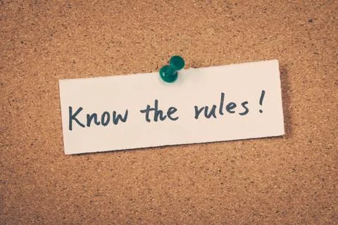 Know the rules Stock Photos