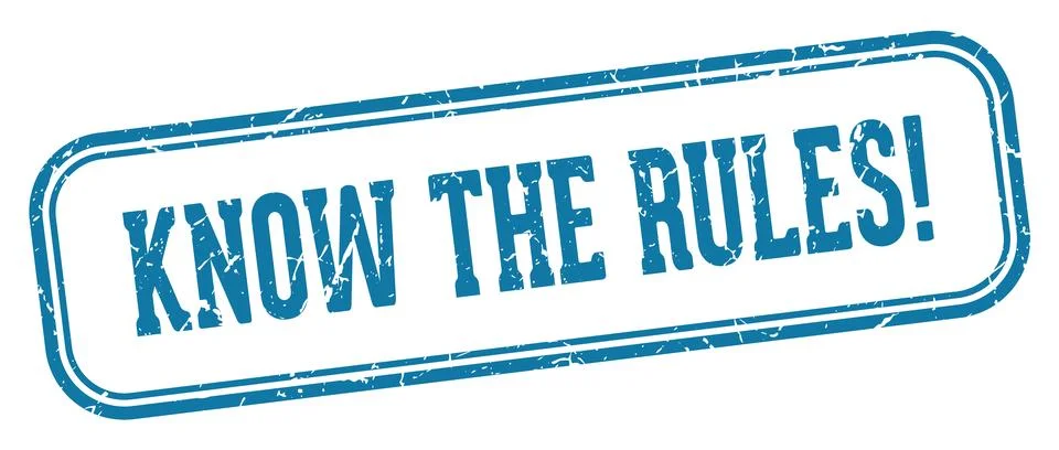 Know the rules stamp. know the rules rectangular stamp on white background Stock Illustration