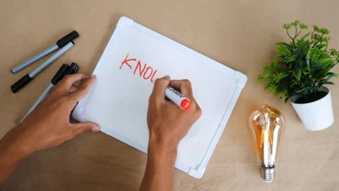 KNOW THE RULES text, handwritten as a note on a white board. Stock-Footage 264304617