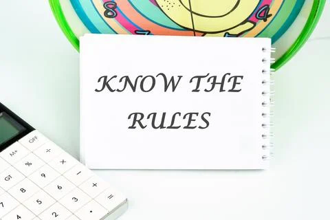 Know the rules text on a white card Stock Photos