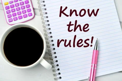 Know the rules words Stock Photos