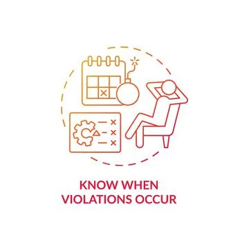 Know when violations occur red gradient concept icon Illustrazione stock