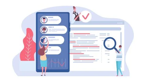 Know you customer concept. KYC vector illustration with business characters イラスト素材