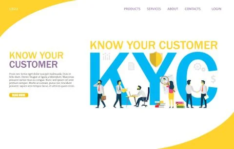 Know your customer vector website landing page design template Illustrazione stock