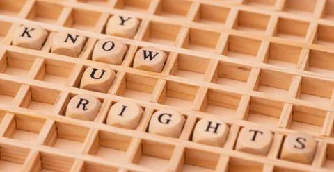 Know your rights in word cloud Foto stock