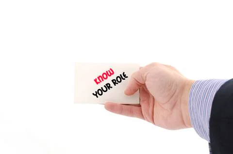 Know your role text concept Foto stock