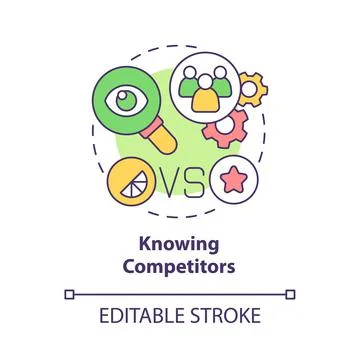 Knowing competitors concept icon Stock Illustration