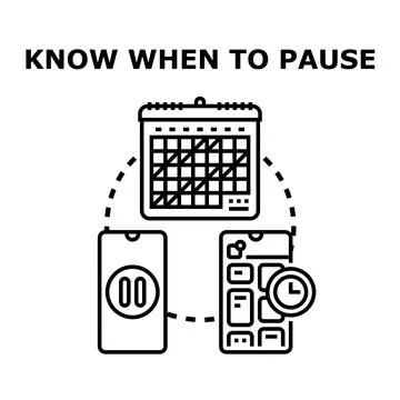 Knowing when to pause digital activity managing time 스톡 일러스트