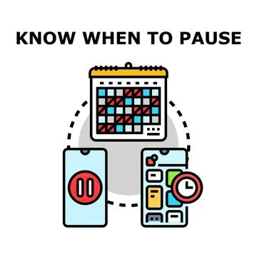 Knowing when to pause digital activity managing time 스톡 일러스트