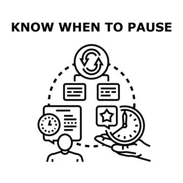 Knowing when to pause strategy and time management 스톡 일러스트