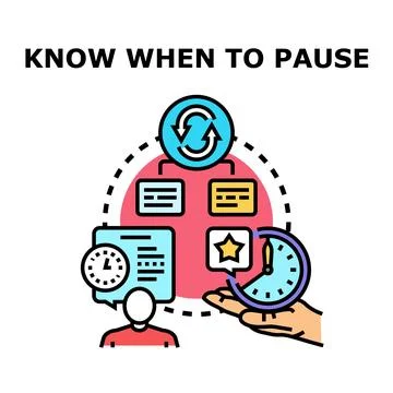 Knowing when to pause strategy and time management 스톡 일러스트
