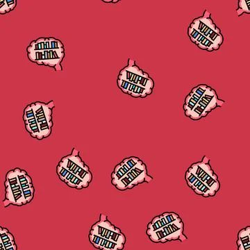 Knowladge brain human vector seamless pattern イラスト素材