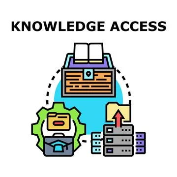 Knowledge access and information management storing data Stock Illustration