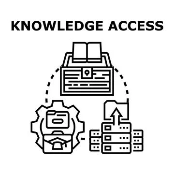 Knowledge access and information management storing data Stock Illustration