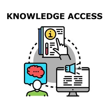 Knowledge access and information sharing concept Stock Illustration