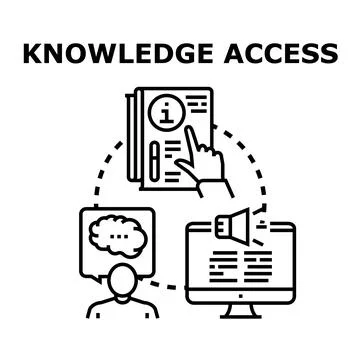 Knowledge access and information sharing concept Illustrazione stock