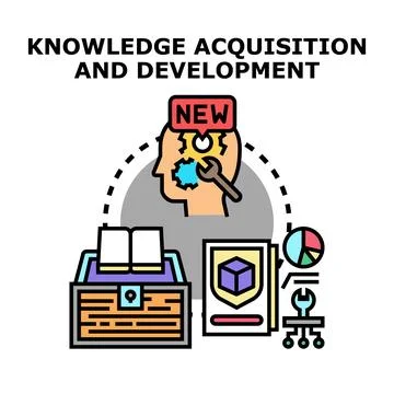 Knowledge acquisition and development process for mind growth Stock Illustration