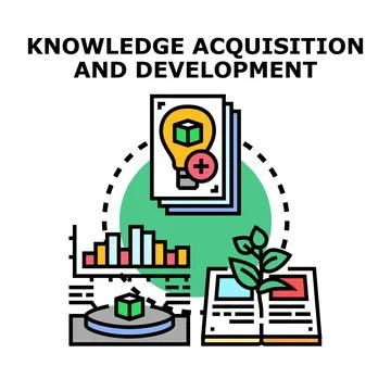 Knowledge acquisition and professional development learning concept Stock Illustration