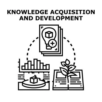 Knowledge acquisition and professional development learning concept Stock Illustration