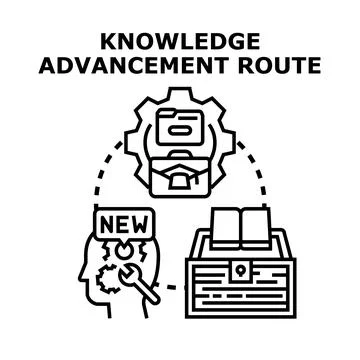 Knowledge advancement route leading to experience and wisdom Stock Illustration