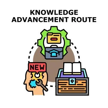 Knowledge advancement route leading to experience and wisdom Stock Illustration
