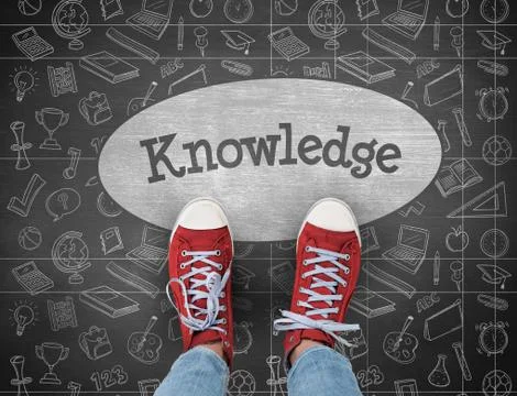 Knowledge against black background Stock Photos