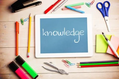 Knowledge against blue Stock Photos