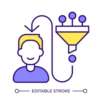 Knowledge analysis line color icon Stock Illustration