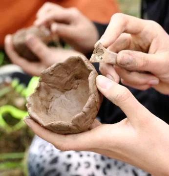 Knowledge of ancient pottery Stock Photos