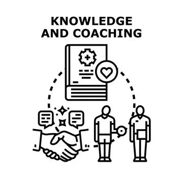 Knowledge and coaching concept vector icon illustration Illustrazione stock