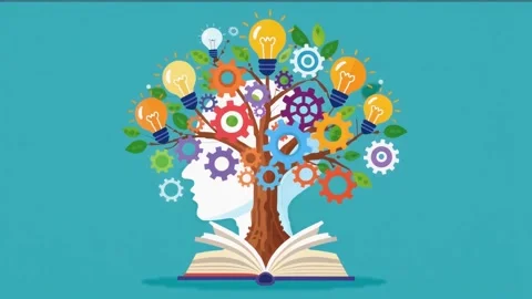 Knowledge and creativity concept animated video Stock Footage 334433771