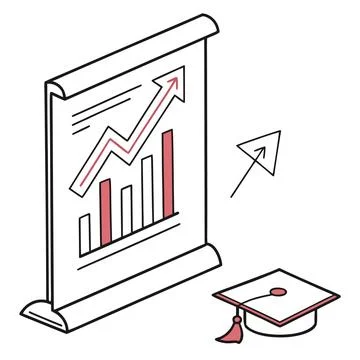 Knowledge and Education Growth Chart Icon Stock Illustration