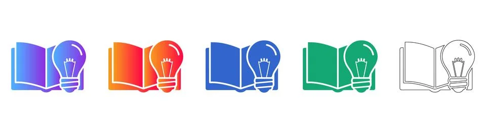 Knowledge and Education Lightbulb Book Icons Stock Illustration
