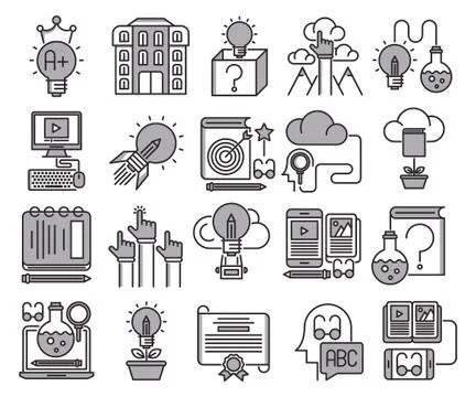 Knowledge and education vector icons Illustrazione stock