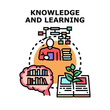 Knowledge and learning concept with growing personal development Stock Illustration