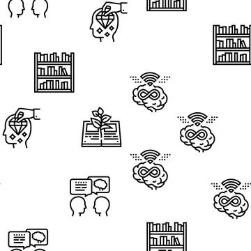 Knowledge And Mind Intelligence Vector Seamless Pattern イラスト素材