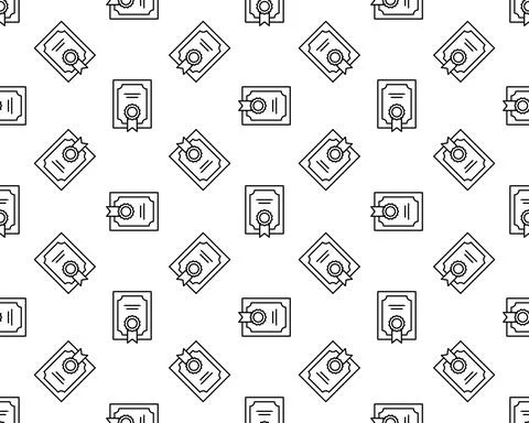 Knowledge And Mind Intelligence Vector Seamless Pattern Thin Line Illustratio Stock Illustration