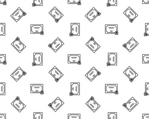 Knowledge And Mind Intelligence Vector Seamless Pattern Thin Line Illustratio Stock Illustration