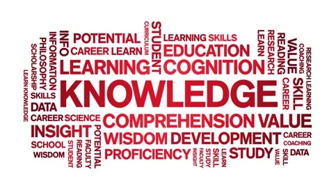 Knowledge animated word cloud,animation text kinetic typography seamless loop. Stock Footage 194498868