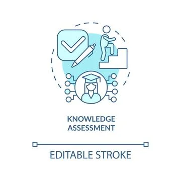 Knowledge assessment turquoise concept icon Stock Illustration